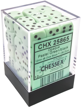 Chessex: Opaque Pastel 12mm d6 Dice Block (36 Dice)