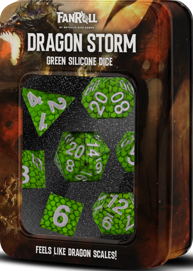 FanRoll: Dragon Storm - Green Silicone Dice