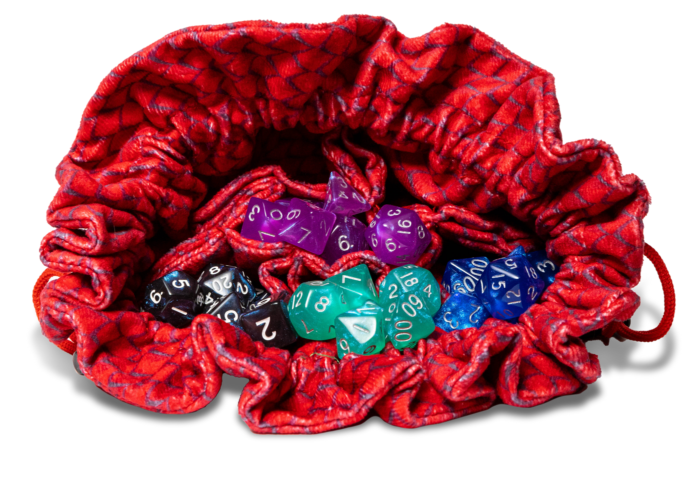 Fanroll Velvet Dice Bag with Pockets: Dragon Storm