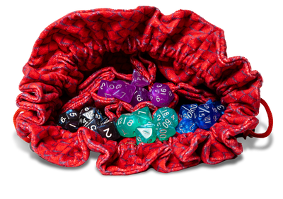 Fanroll Velvet Dice Bag with Pockets: Dragon Storm