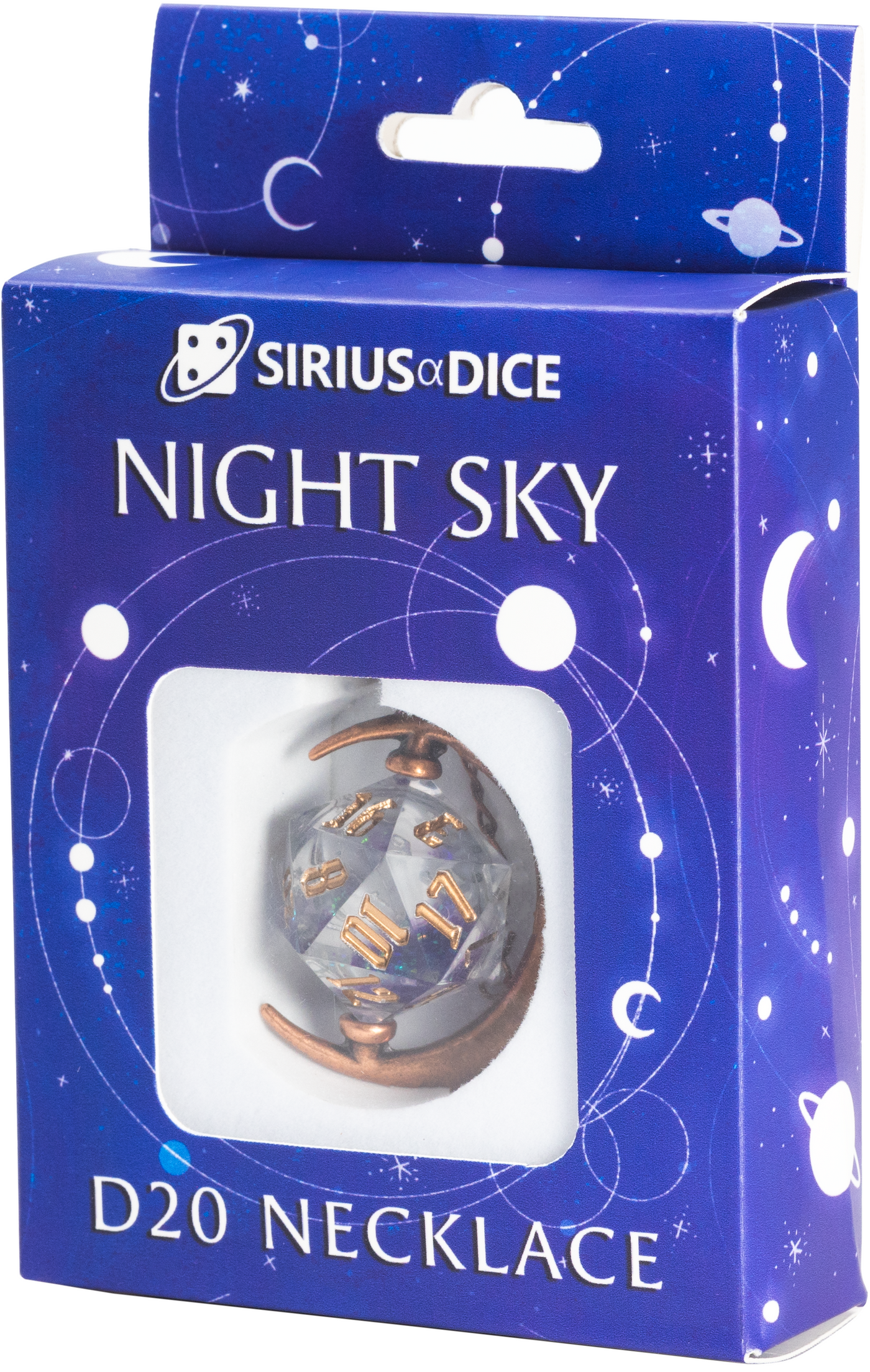 Sirius Dice: Night Sky D20 Necklace