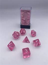 Translucent Pink/White 7-Die Set