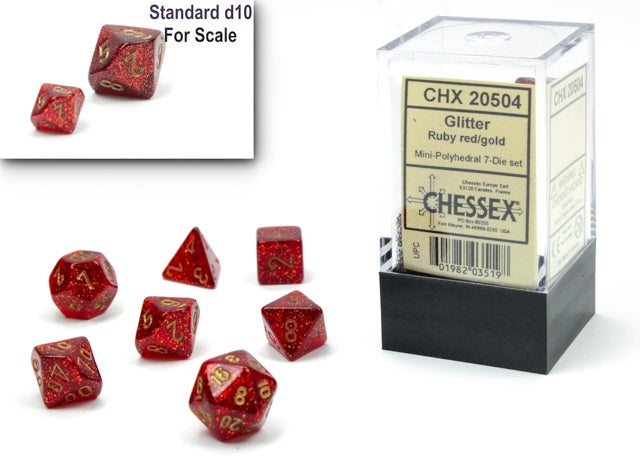 Mini Glitter 7-Die Set Ruby w/ Gold