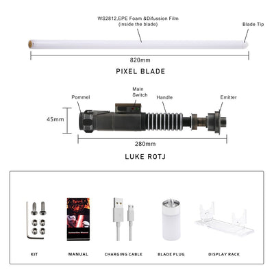 Luke EP6 Lightsaber with Pixel Blade