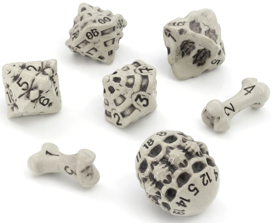 Skull & Bone Dice Set (White)