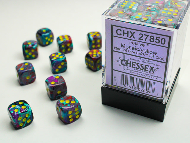Chessex: 36D6 Festive™ DICE SET - 12MM