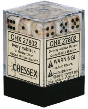 Chessex: 36D6 Marble™ Dice sets- 12mm