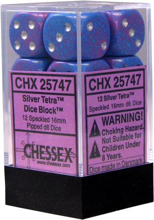 Chessex Speckled® 12D6 Silver Tetra 16mm