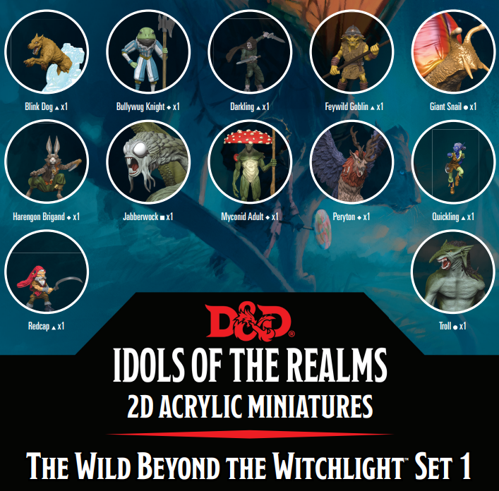 DND Idols 2D Acrylic Minis Beyond Witchlight Set 1