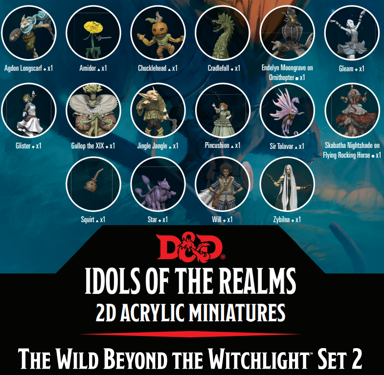 DND Idols 2D Acrylic Minis Beyond Witchlight Set 2