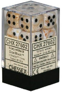 Chessex: 12D6 Marble™ Dice Set - 16mm