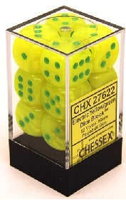 Chessex Vortex 12D6 Electric Yellow/Green 16mm (CHX27622)