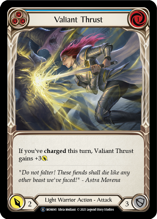 Valiant Thrust (Blue) [U-MON041] (Monarch Unlimited)  Unlimited Normal