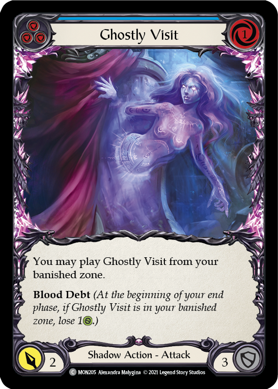 Ghostly Visit (Blue) [MON205-RF] (Monarch)  1st Edition Rainbow Foil