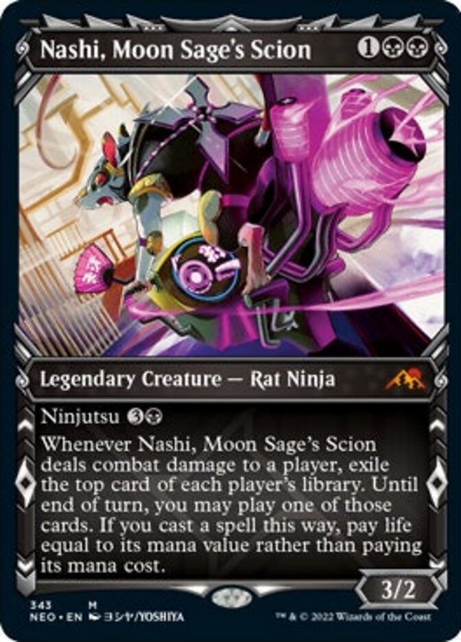Nashi, Moon Sage's Scion (Showcase) (Foil Etched) [Kamigawa: Neon Dynasty]